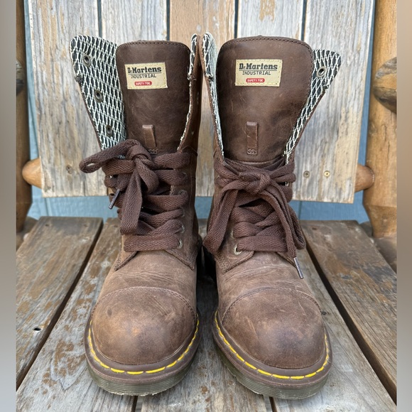 Dr. Martens Industrial Doc Brown Leather Safety Toe Work Boots Women's US 8 - Picture 4 of 7